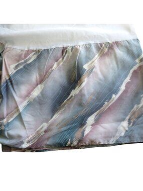 Vintage 1980s Springs Queen Bed Skirt Abstract Pastel Pattern 14.5" Drop Modern